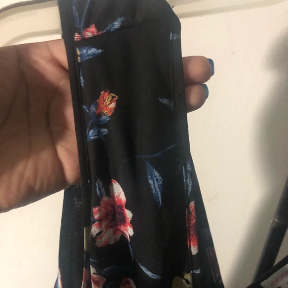 Xhilaration black romper with floral print - Picture 4 of 5